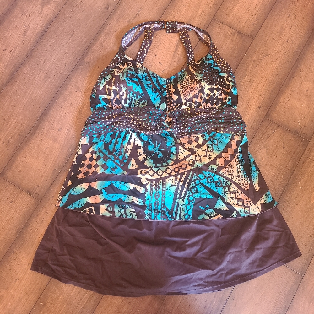 Swimsuits for All 2 piece skirted Tankini